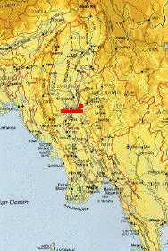 ミャンマーはインドシナ半島西部に位置しています。